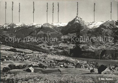 Amden Walensee SG general view with Alps