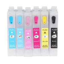 6 Colors Ink Cartridge with Permanent Chip Refill Cartridge Printer Accessories