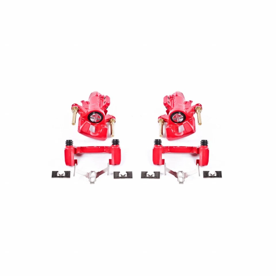 Pinzas de freno Power Stop para Acura Integra 1994-2001 rojas traseras con soportes - par Foto 2 de 4
