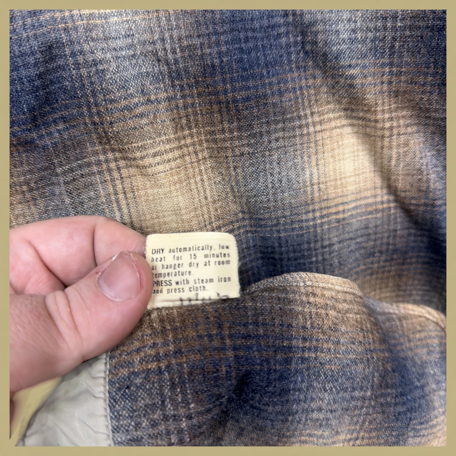 Vintage Pendleton Shadow Plaid  70s Wool Button D… - image 8