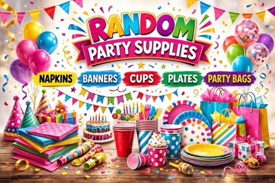 X110 Restposten Partyzubehör Wiederverkauf gemischter Posten Kofferraum Großhandel Servietten Banner