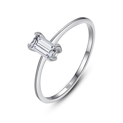 Damen Ring 925er Sterling Silber Solitär Zirkon Silberschmuck Silver Ring
