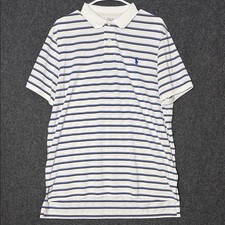 Polo by Ralph Lauren Performance Men's Striped Polo Shirt in White and Blue XL