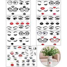 Face Stickers for Crafts,7 Sheets Make a 10 x 6 inch, Black and Red