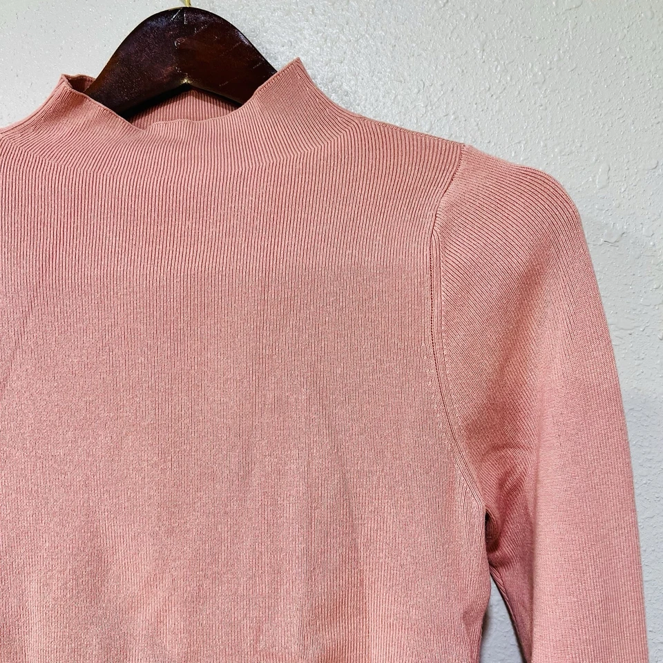 Blusa Anthropologie Maeve laranja pêssego manga longa sino pescoço simulado tamanho médio - Imagem 2 de 4