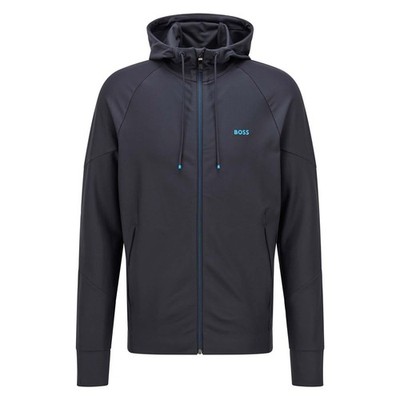 $228 - NWT HUGO BOSS ''SICON GYM'' Men's Hooded Full Zip Track Jacket Sweatshirt