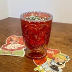 Fenton Glass Toothpick Or Matchstick Holder  Wild Strawberry Red Carnival Glass