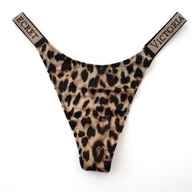 4 Victoria's Secret Very Sexy Satin Logo Shine Strap Thong Panty LOT M / L / XL