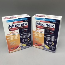 2 Pack Mucinex Sinus Max NightShift DAY NIGHT 40 Caplets Each Box Exp 08/26