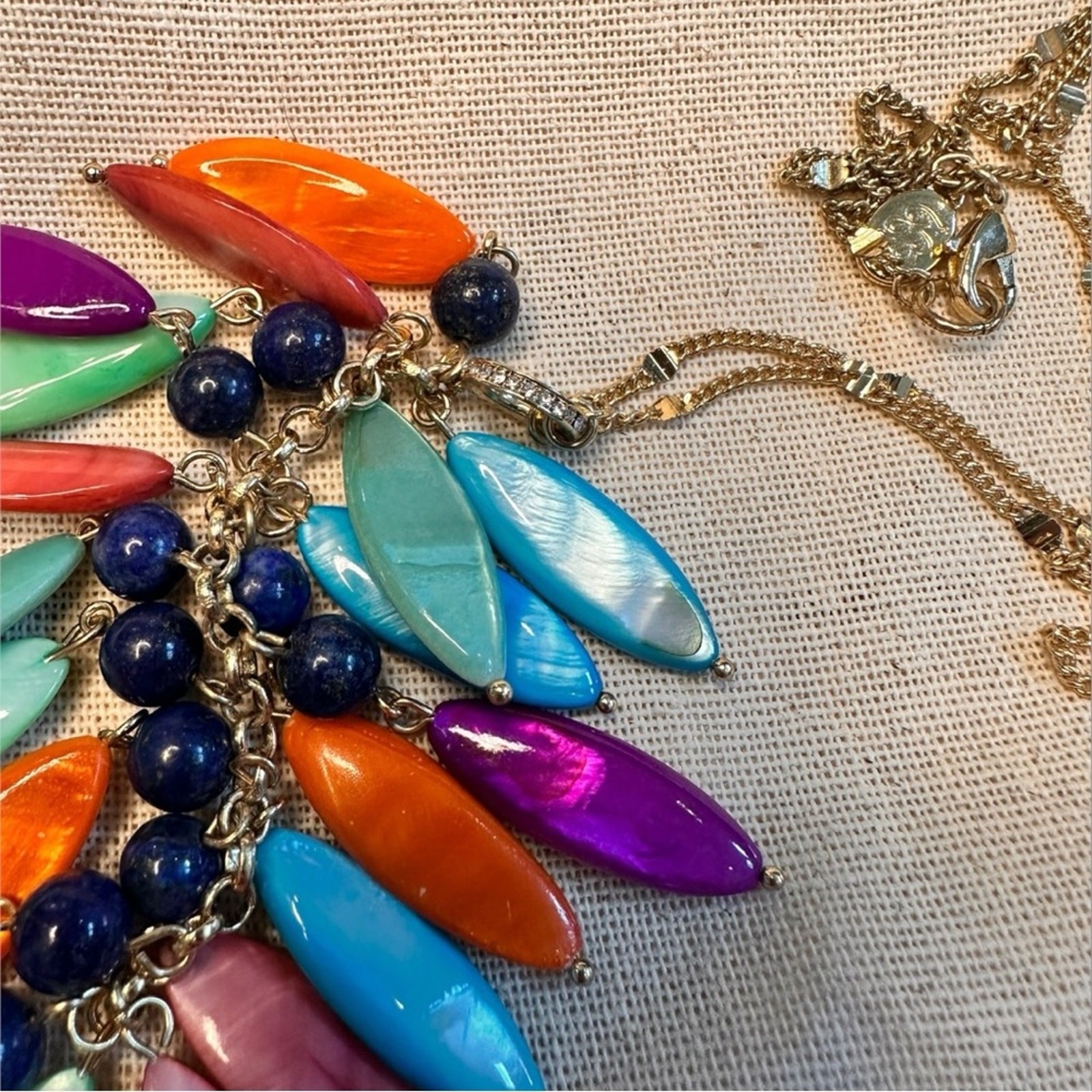 Statement Necklace - Multicolored Beaded Necklace… - image 11