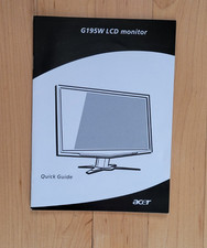 Acer G195W LCD Monitor Quick Start Guide