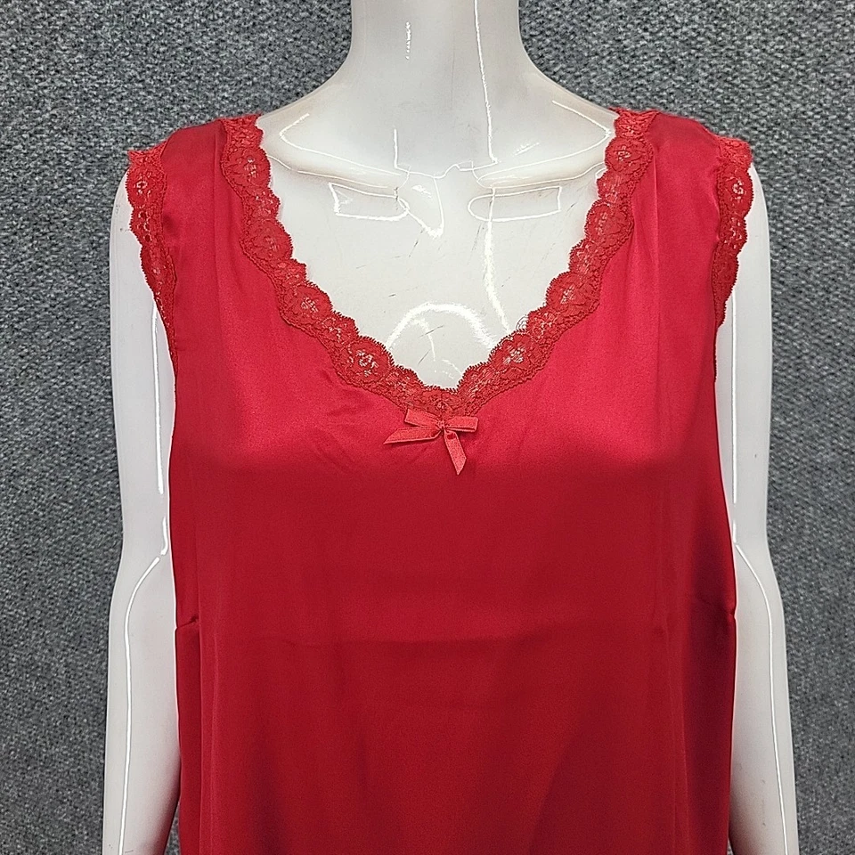 Kathleen Kirkwood 女式正装丝绸氨纶混纺上衣 3X 大码红色衬衫 — 第 4/4 张图片