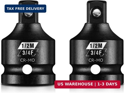 BLACKROBOT 2 Pieces 3/4'' F To 1/2'' M Impact Socket Adapter Set, SAE Drive Cr-Mo