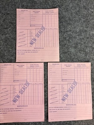 (3) Pure Oil Service Station Inspection Checklist Forms New Dealer PSLS Unused