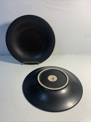 Pair of Lindt Stymeist Craftworks Japan 8.25'' Salad Desert Plate Black Chocolate