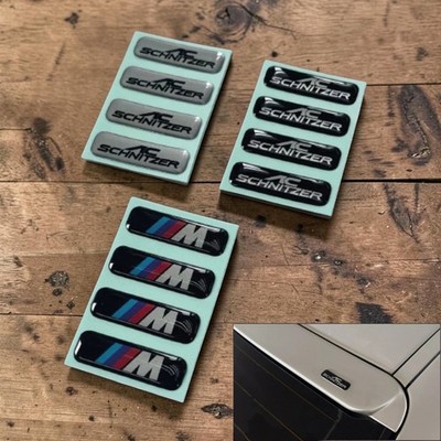4pcs FOR BMW M SPORT EPOXY BADGE STICKER EMBLEM DECAL AC SCHNITZER RUBBLE E90