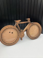 Wooden Twin Frame Bicycle Shaped, Photo/picture Frame 4 X4 Cm Pictures Approx