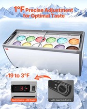 Commercial Ice Cream Display Case, 20 Cu.ft Chest Freezer, Restaurant Gelato Dip