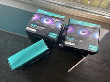 These 5 fans are Phanteks M-25, 140mm case fans. The colors are black and white.