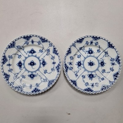 Royal Copenhagen Musselmalet Vollspitze 2x Teller,  D ca. 17cm, Nr.1087