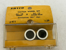 ERVCO Pair of Wheels Black for 1/24 scale slot cars NIB