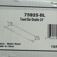 Delta 75925-BL Trinsic 24" Wall Mounted Double Towel Bar, Matte Black