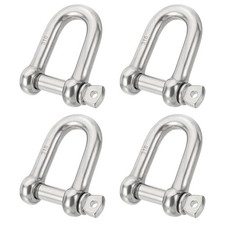 4Pcs 1/2" 12.94mm 316 Stainless Steel D Shackle for Boat Chain, Silver Tone
