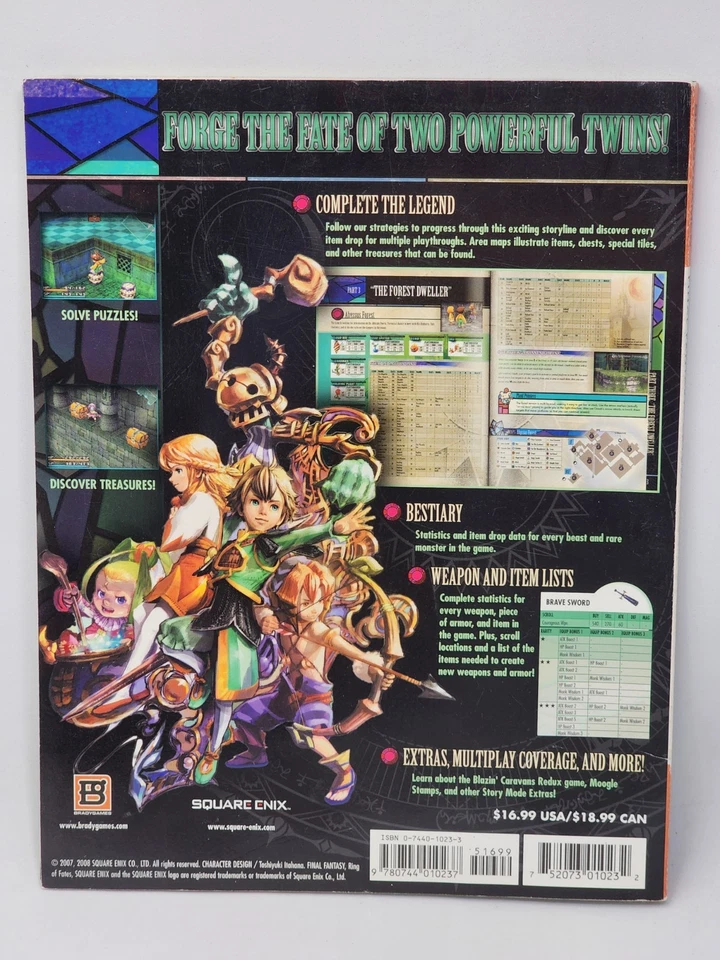 Final Fantasy Ring of Fates Bradyguides Guía Oficial de Estrategia Nintendo DS 2008 Foto 2 de 4