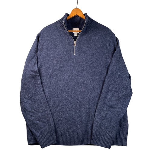 J.Crew Rugged Merino Quarter Zip Sweater Herren Large Navy Blau Top Strick - Bild 1 von 7