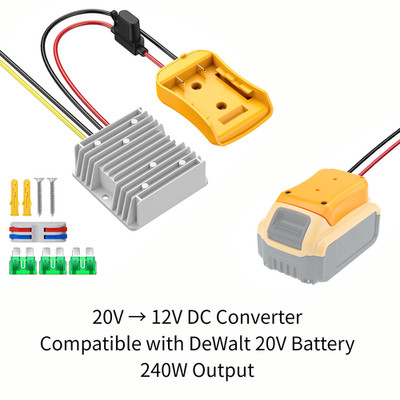 20V to 12V Step Down Converter Transformer Compatible with DeWalt 20V Battery