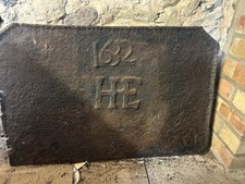 Antique 17th Century Cast iron fire back plate English