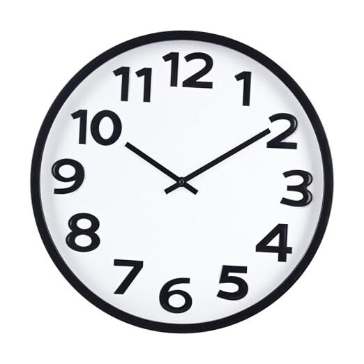 Large Wall Clock 16 Inch Silent Non Ticking Modern Big Number Wall Clocks