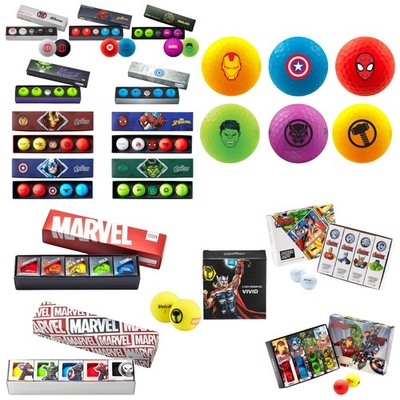 Volvik Vivid Marvel Sonderedition Golfbälle Hutclip Marker Avengers Geschenkset