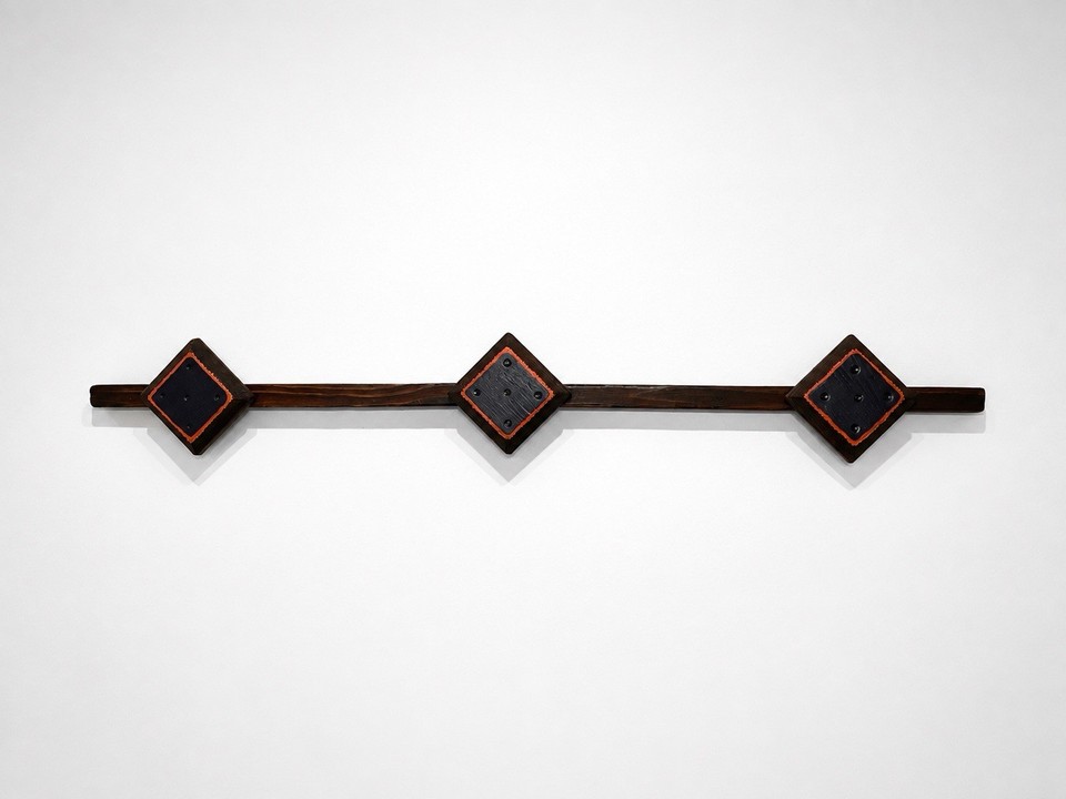 A one-of-a-kind brutalist geometric wood wall sculpture that turns any wall into a museum-worthy statement piece.