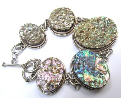 Bracelet Raw Abalone Shell Sterling Silver 925 Handmade Statement Adjustable Ebay