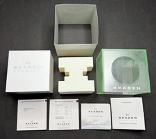 ✅ NEW VINTAGE AUTHENTIC SKAGEN WATCH EMPTY PRESENTATION DISPLAY STORAGE BOX