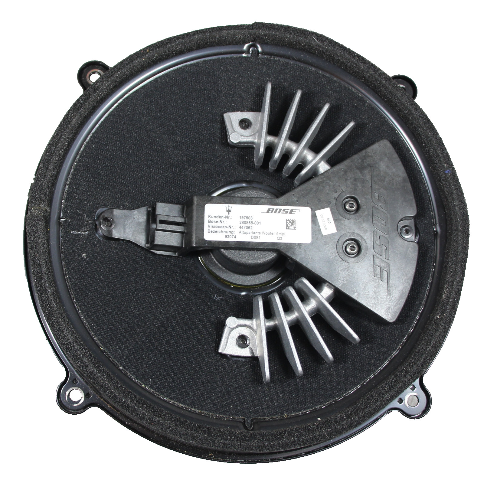 08-19 Maserati GranTurismo OEM Bose Rear Subwoofer Speaker 197503