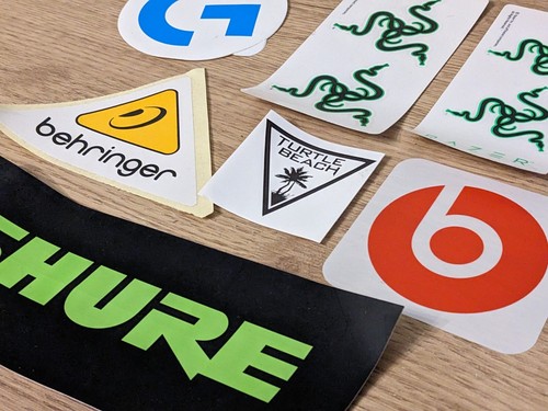 Audio logo sticker decal for Logitech Behringer Beats Razer Turtle AKG Rode MXR - Picture 6 of 93
