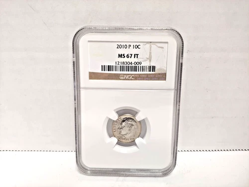 2010-P Roosevelt Dime 10c - NGC MS67 FT (Business Strike) - RARE - FREE Shipping