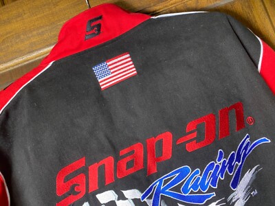Vintage Snap On Racing Jacket Mens xxl Red Black Embroidered