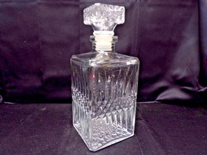 French-Vintage-1960-Cut-Glass-Whiskey-Decanter-Vintage-French-Glass-Barware