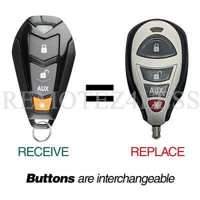 New Replacement Python 4 Button Keyless Remote Key Fob For EZSDEI7141 Grey