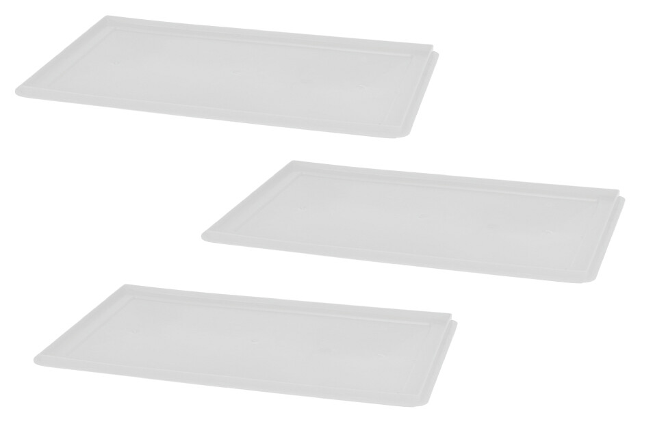 3 Stück Deckel Pizzateigbehälter Transportbox Pizzateigwanne Gastlando