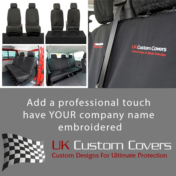 UK Custom Covers SC147B | Coprisedili Anteriori Impermeabili Per Renault Trafic (2013+) | Nero, Qualità Commerciale