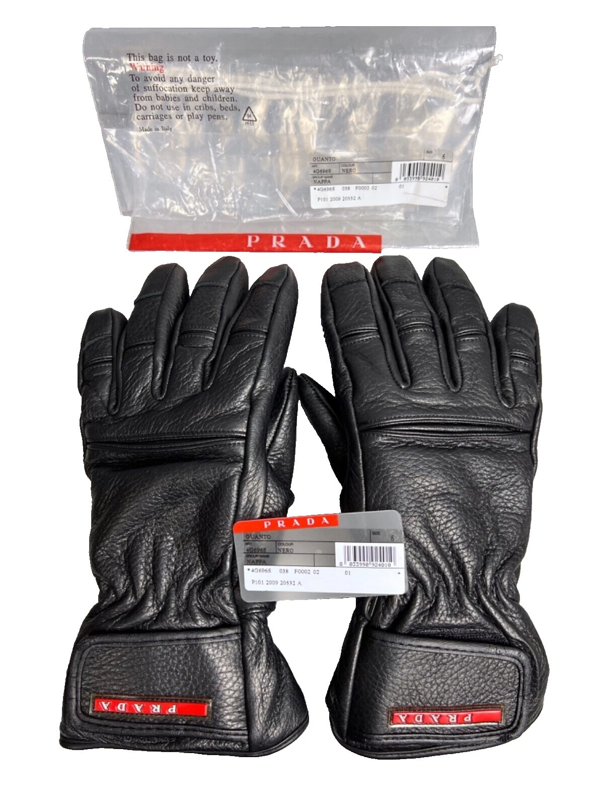 Hombre Cuero PRADA Guantes y mitones