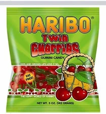 Haribo Gummi Candy, Happy Cherries, 5 Ounce (1-Bag)