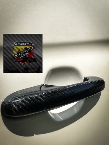 Kit Cover Modanature esterne in VERO CARBONIO per Fiat 500 Abarth 595 695 500 - Foto 5 di 8