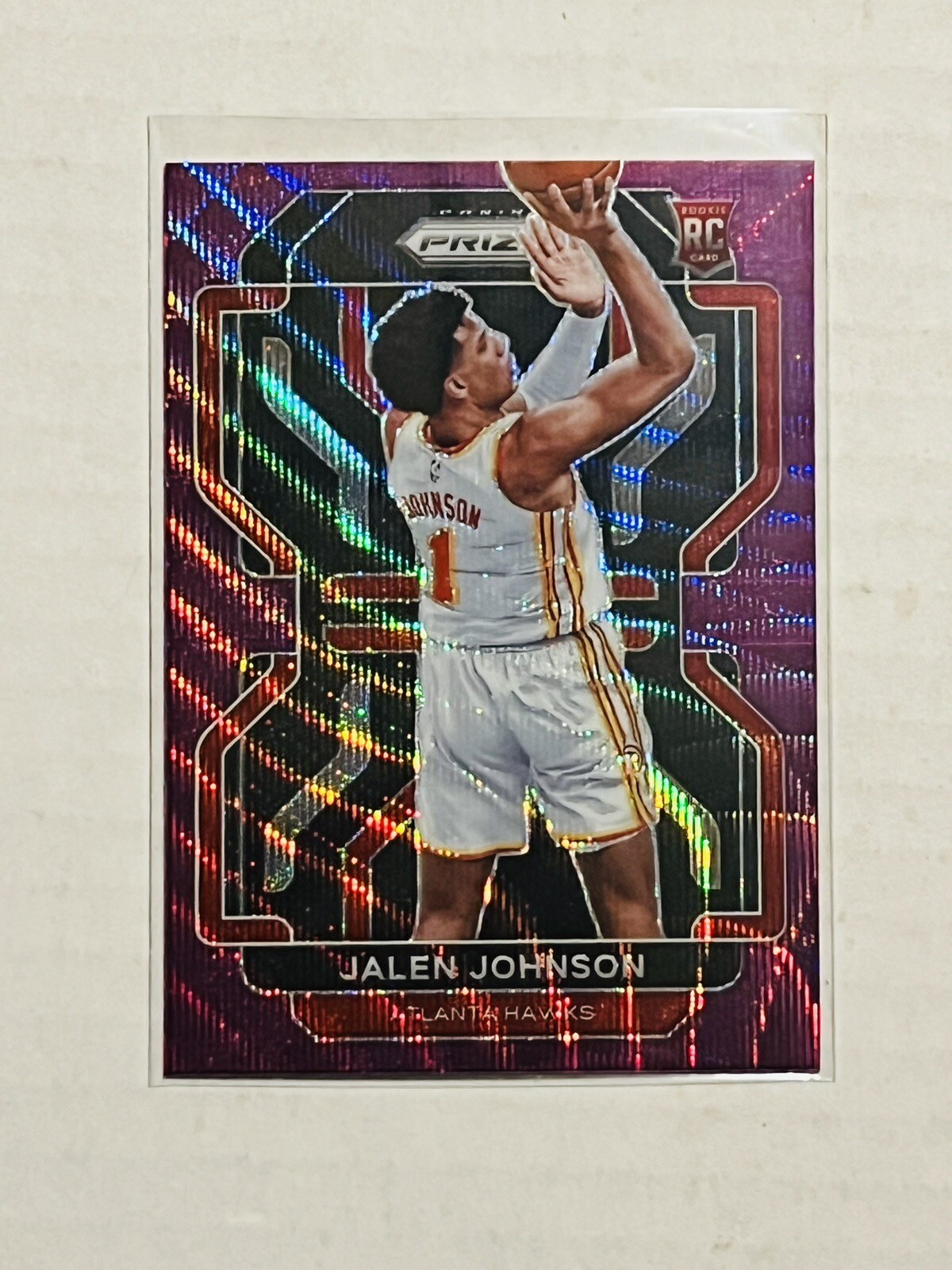 JALEN JOHNSON 2021-22 Panini Prizm Purple Wave Prizm RC #305 Hawks