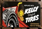VINTAGE KELLY SPRINGFIELD TIRES  12” PORCELAIN GAS SIGN ADVERTISING — photo 1