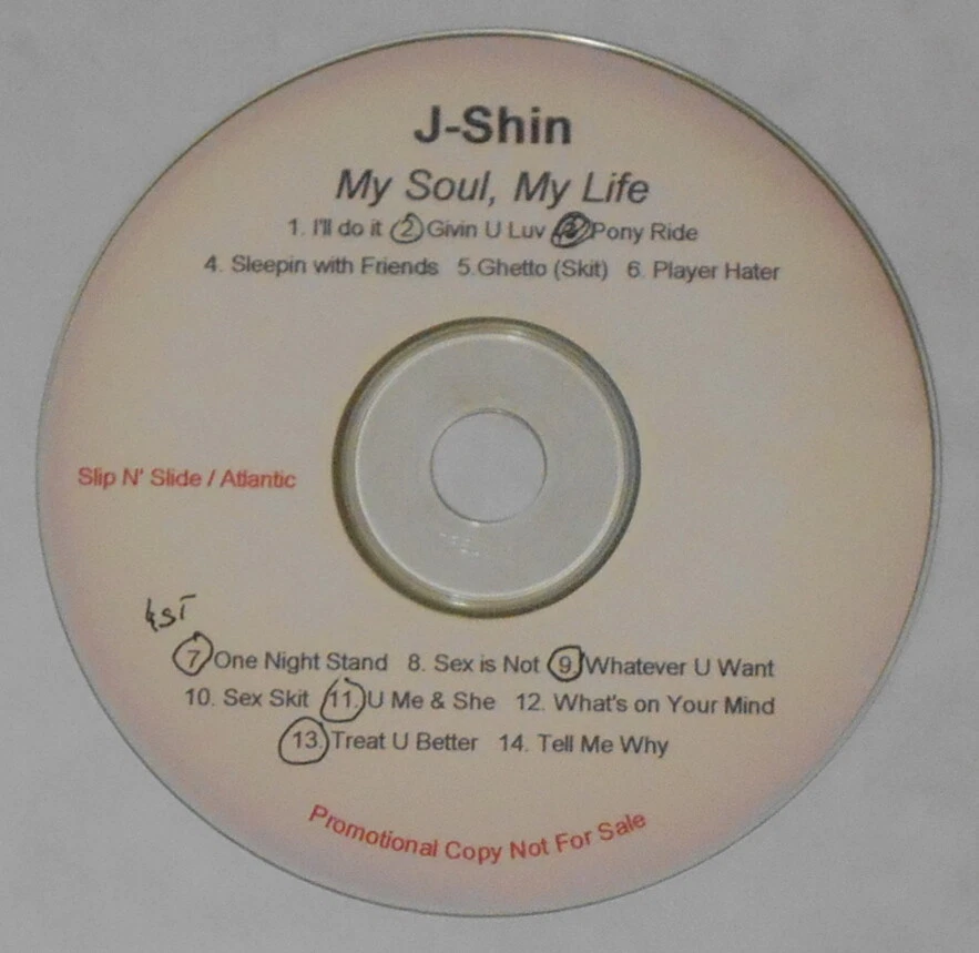 J-Shin - My Soul, My Life - original U.S. promo cd